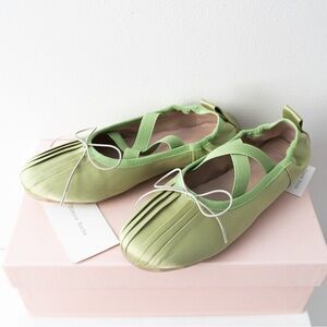 SIMONE ROCHA Green Ballerina Flats. SIZE: 7